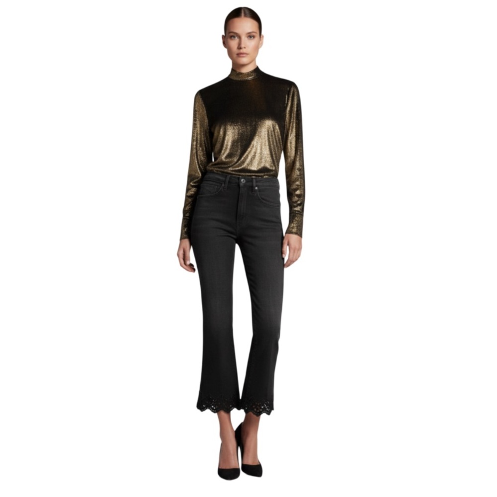 NWT- FRAME Schiffy High Waist Crop Flare Jeans